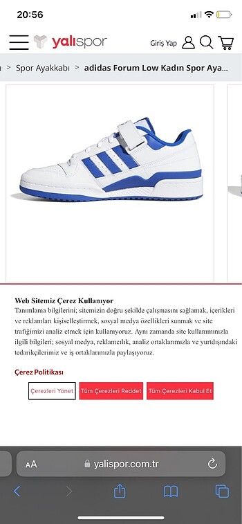 38 Beden mavi Renk Adidas Kadın Forum Low