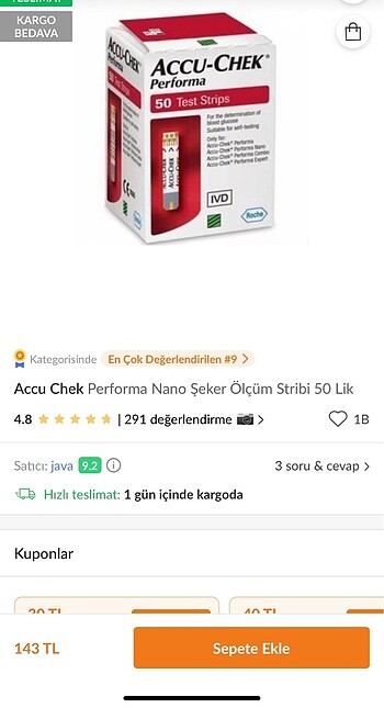 Diğer Accu chek performa strip