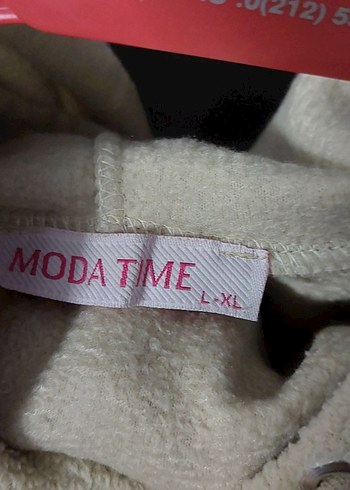 krem polar Kapüşonlu Kadın Sweatshirt - Görsel 3