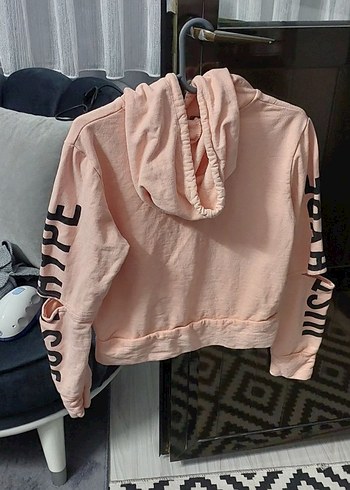 Pembe Baskılı Mini Kadın Sweatshirt - Görsel 2