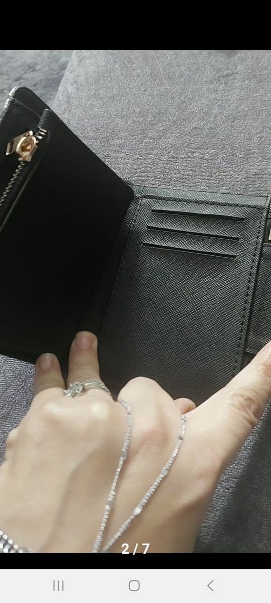 Yılan Desenli Siyah Deri Kadın Cüzdanı - Görsel 3