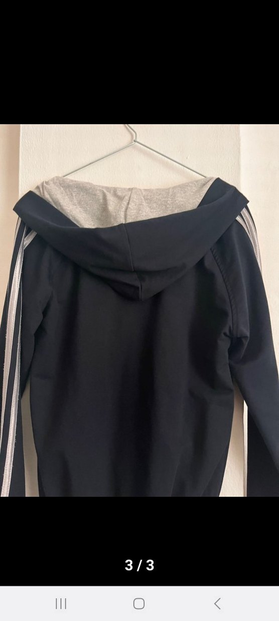 Siyah Kapüşonlu Fermuarlı Spor Ceket - Görsel 3