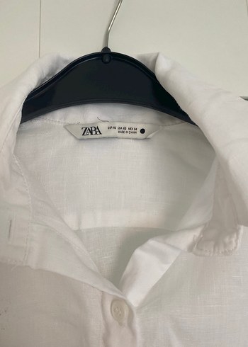 Zara Beyaz Keten Düğmeli Midi Kadın Gömlek