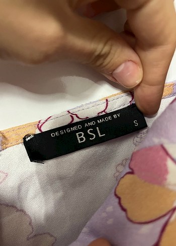 BSL Mor Desenli Midi Bohem Elbise - Görsel 7