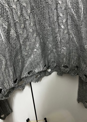 Zara Gri Örgü Kadın Kazak Uzun Kollu - Görsel 2