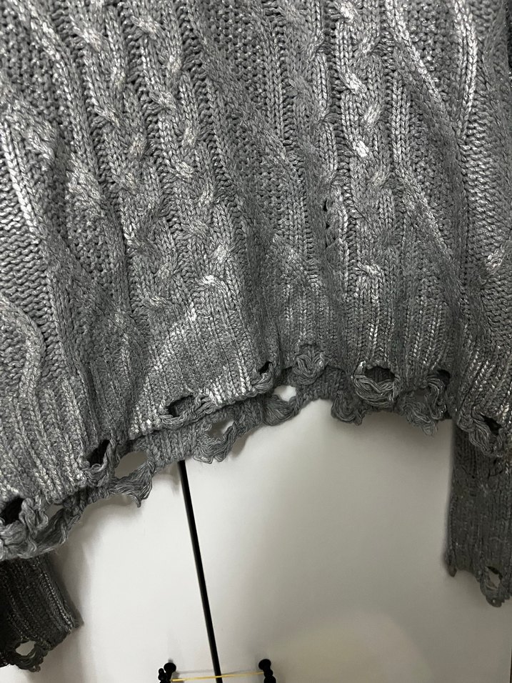 Zara Gri Örgü Kadın Kazak Uzun Kollu - Görsel 2