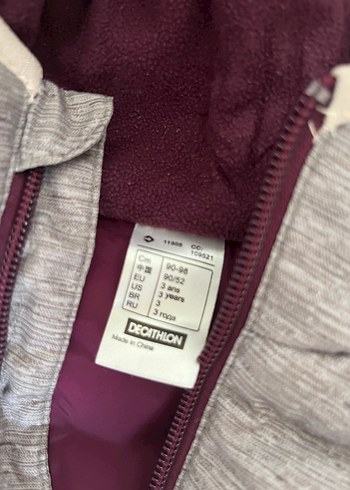 Kız Çocuk Kapüşonlu Gri-Pembe Yelek - Görsel 3