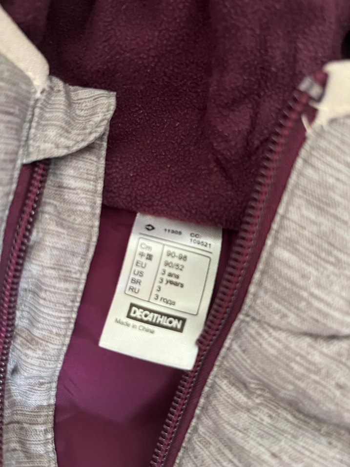 Kız Çocuk Kapüşonlu Gri-Pembe Yelek - Görsel 3