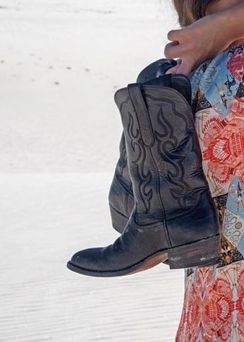 Diğer Justin Buck Calfskin Western Cowboy Bot