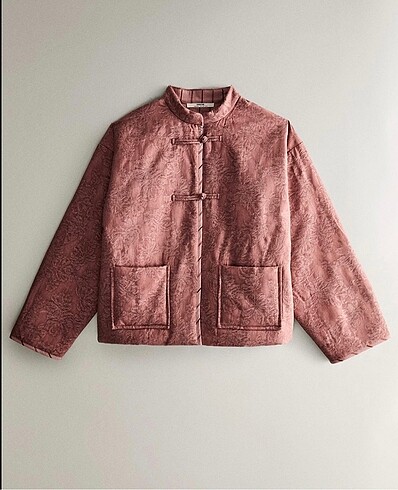 Zara Çiçekli Jakarlı Dokulu Kimono Ceket