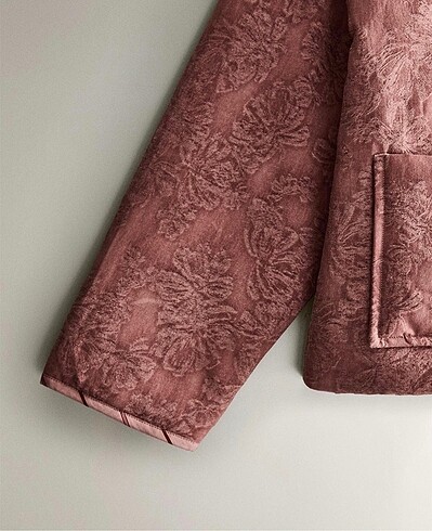 m Beden ten rengi Renk Çiçekli Jakarlı Dokulu Kimono Ceket