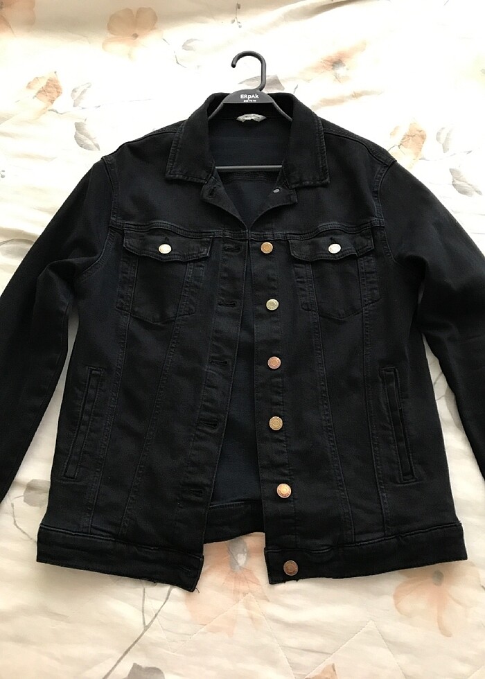 Mavi jeans siyah kot mont - Görsel 4