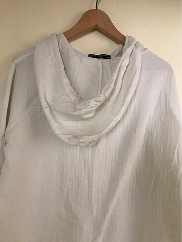 Keten kapüşonlu üst - Görsel 7