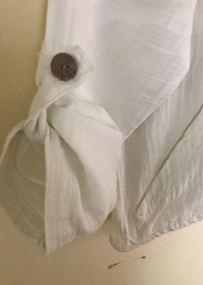 Keten kapüşonlu üst - Görsel 3