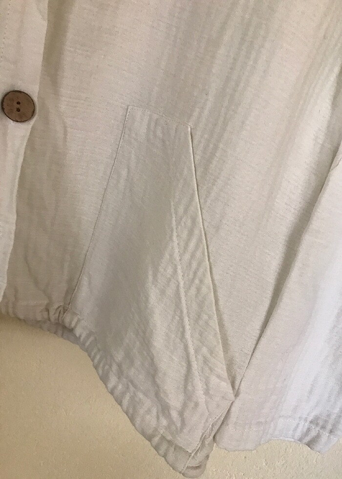 Keten kapüşonlu üst - Görsel 4