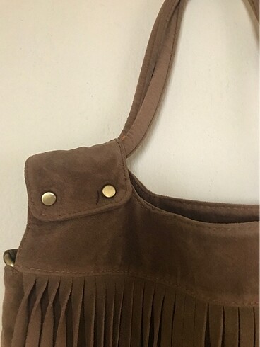 Koton bohem püsküllü süet çanta - Görsel 2