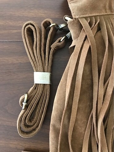 Koton bohem püsküllü süet çanta - Görsel 8