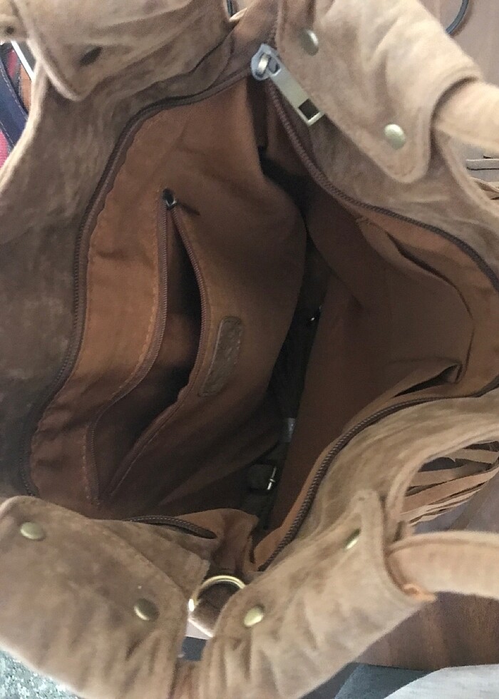 Koton bohem püsküllü süet çanta - Görsel 4