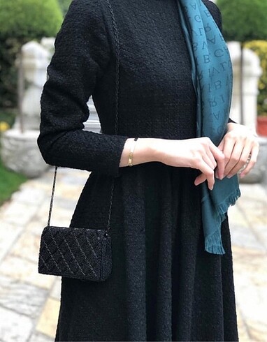 38 Beden Nur Official Siyah Chanel Elbise