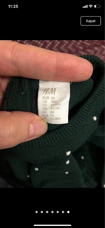 1,5 Yaş Beden Kız bebek kazak 12/18 ay H&M