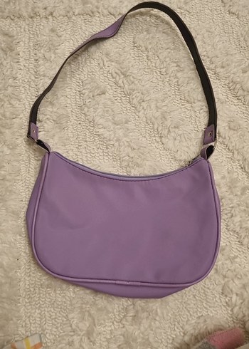 Pastel Mor Süet Kadın Omuz Çantası - Görsel 2