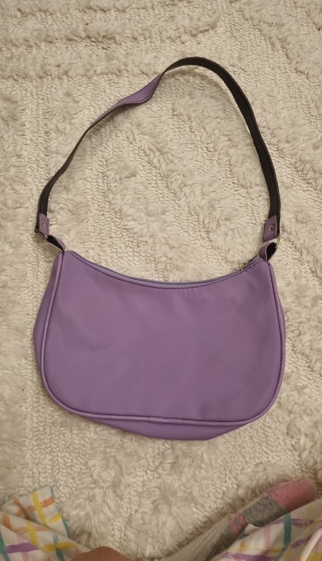 Pastel Mor Süet Kadın Omuz Çantası - Görsel 2