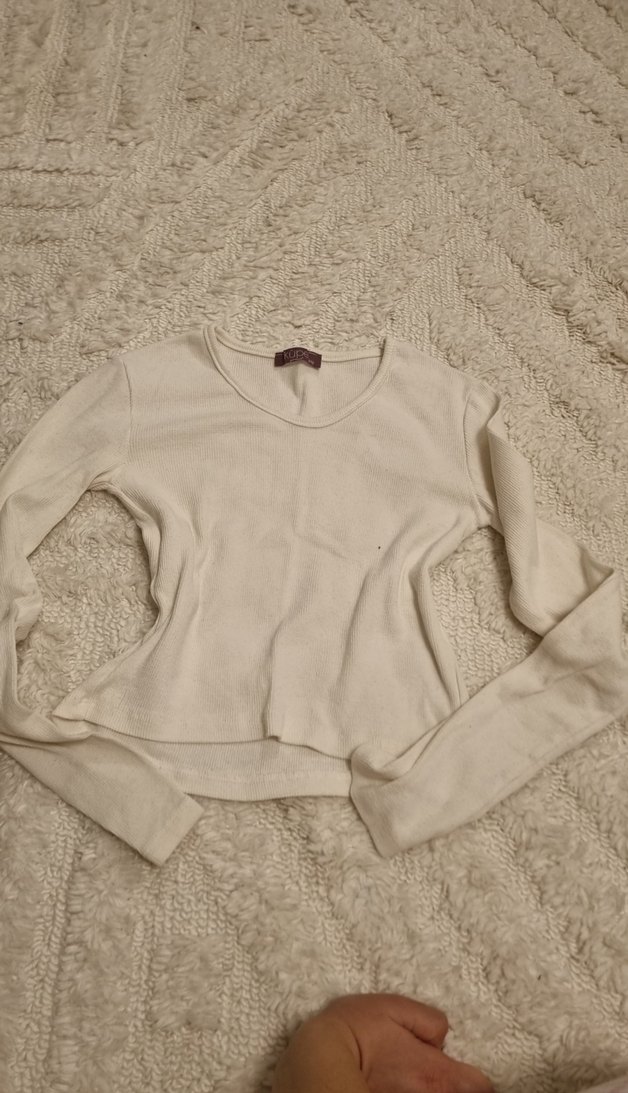 Beyaz Kadın Basic Uzun Kollu Triko Body - Görsel 2