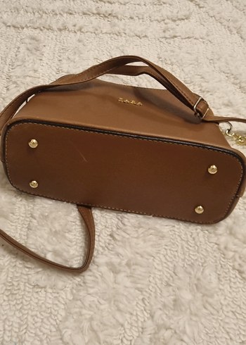 Zara Bej Deri Fermuarlı Kadın Çanta - Görsel 5