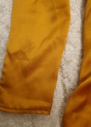 Drapeli Uzun Kollu Turuncu Mini Elbise - Görsel 6