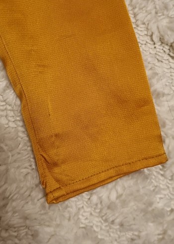 Drapeli Uzun Kollu Turuncu Mini Elbise - Görsel 5