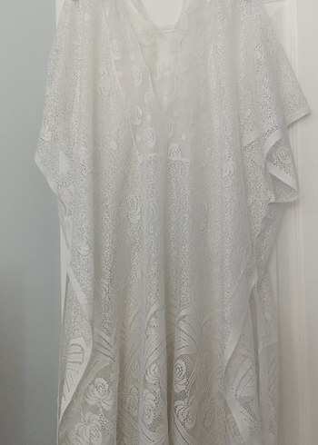 Beyaz Drapeli  Kadın pareo - Görsel 3