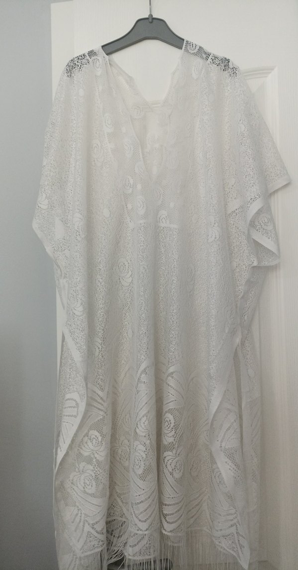 Beyaz Drapeli  Kadın pareo - Görsel 3