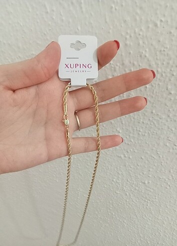 Tasarımcı Xuping burgu zincir kolye 60 cm