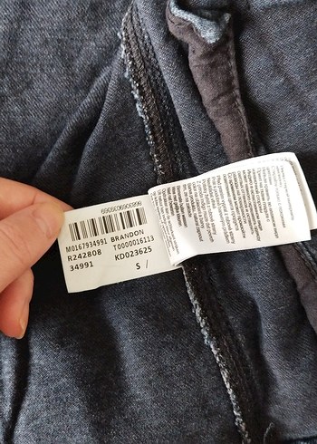 s Beden Mavi Denim Kapüşonlu Erkek Ceket