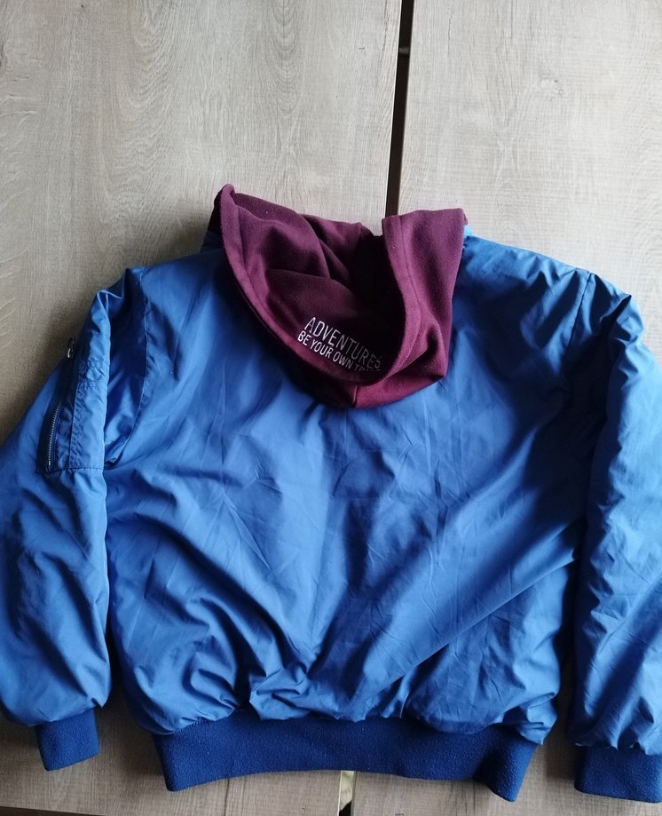 Zara Erkek Çocuk Mavi Kapüşonlu Fermuarlı Mont - Görsel 5