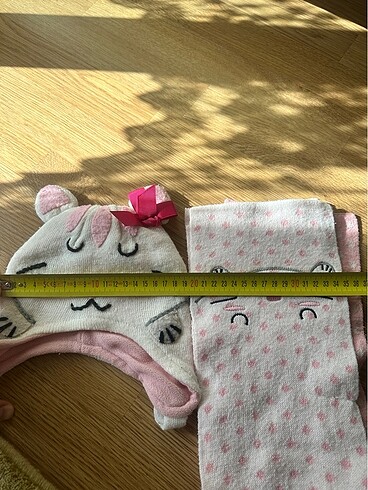 3-5 Yaş, 21 cm Beden pembe Renk Bere takımı