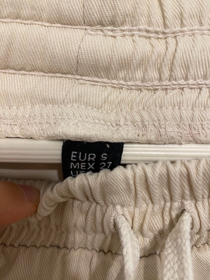 Bej Kadın Bol Kesim Keten Pantolon - Görsel 3