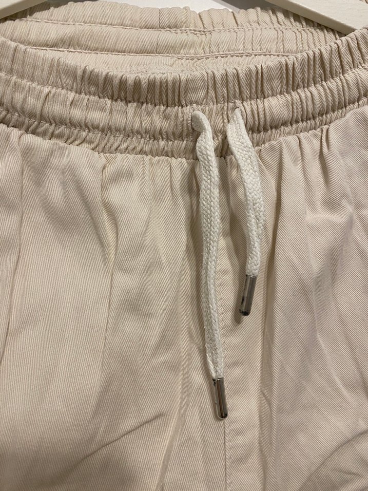 Bej Kadın Bol Kesim Keten Pantolon - Görsel 4