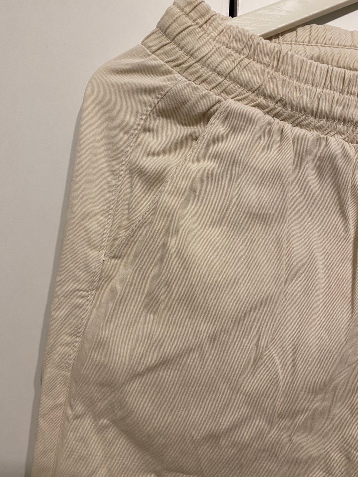 Bej Kadın Bol Kesim Keten Pantolon - Görsel 2