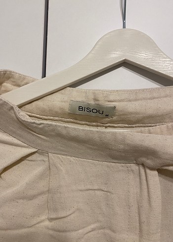 Bej Keten Midi Kadın Pantolon - Görsel 3