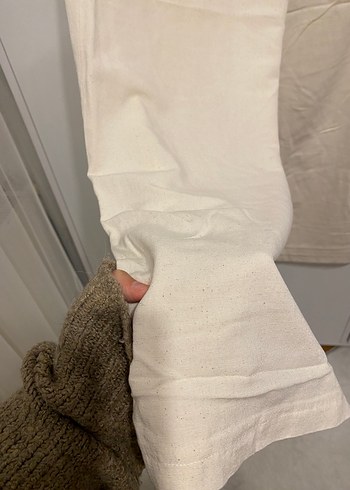 Bej Keten Midi Kadın Pantolon - Görsel 4