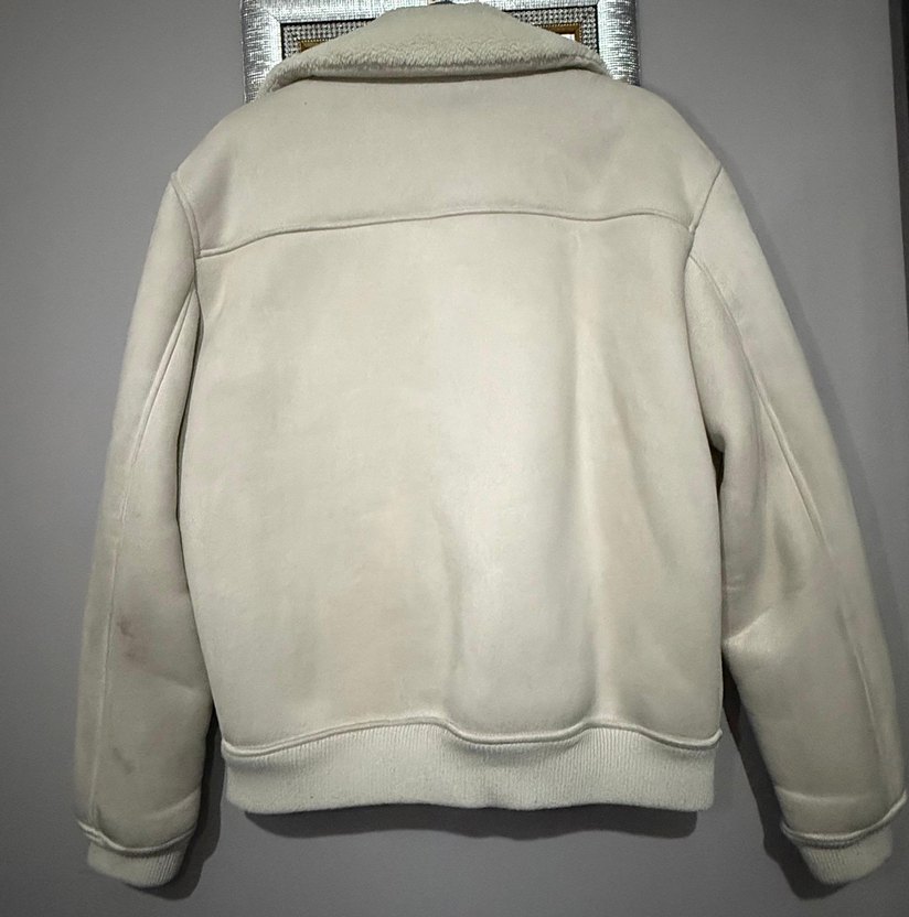 Krem Erkek Ceket Kürklü Yakalı - Görsel 2