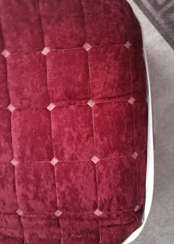 Bordo Parlak Düz Kadife yatak örtüsü - Görsel 3