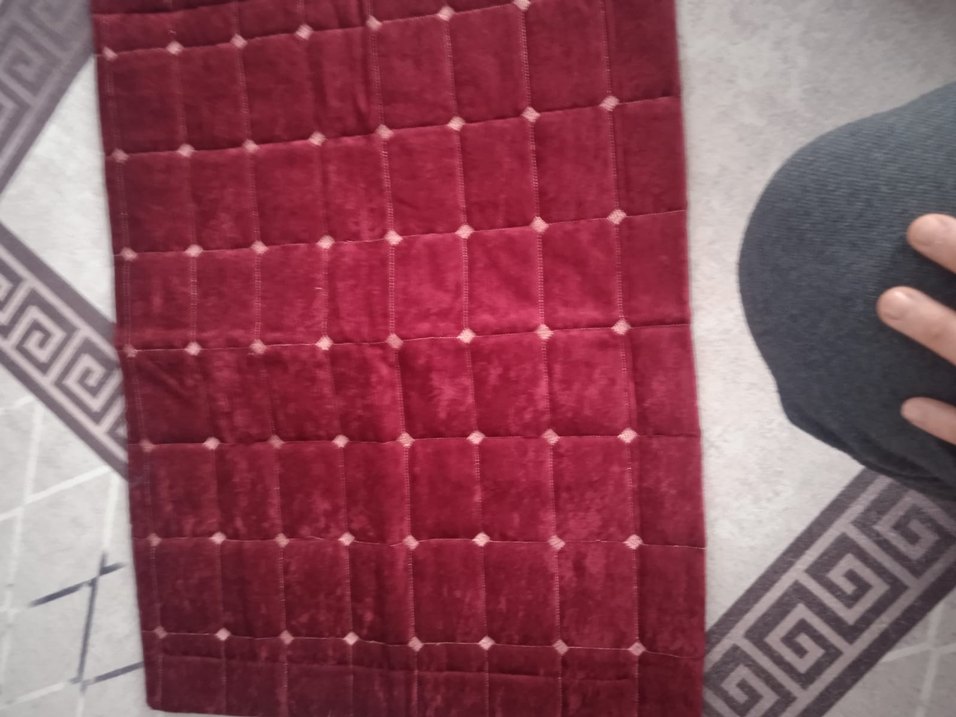 Bordo Parlak Düz Kadife yatak örtüsü - Görsel 2