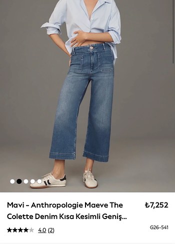 Anthropologie Mavi Maeve Yuksek Bel Genis Paca Jean