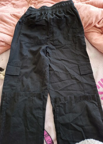 LC Waikiki Kadın Siyah Keten pantolon cepli yanlarda ve arka cepleri var