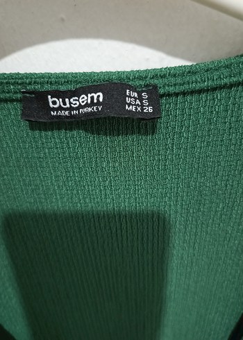 s Beden yeşil Renk Kemerli Kısa Yeşil V Yaka Elbise