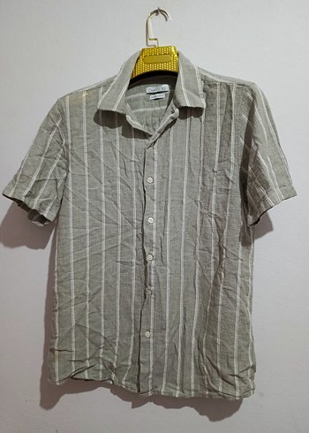 DeFacto Gri Çizgili Erkek Gömlek - Görsel 4