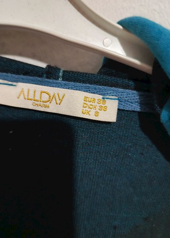 Kadın Mavi Uzun Kapüşonlu Günlük Hırka - Görsel 2