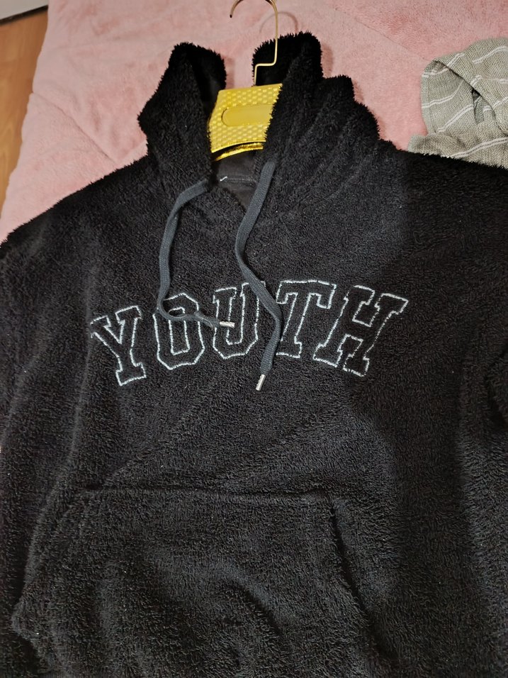 Siyah Kapüşonlu Rahat Kadın Sweatshirt - Görsel 4